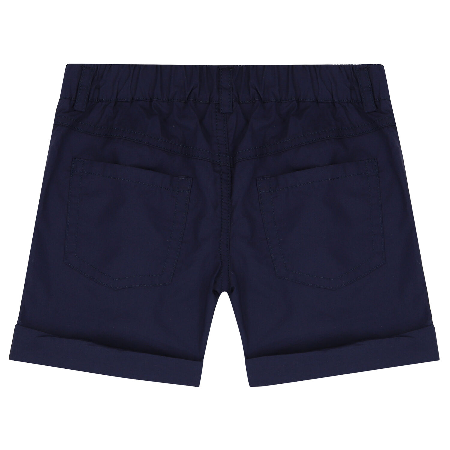 Younger Boys Navy Blue Teddy Bear Logo Shorts, 1, hi-res